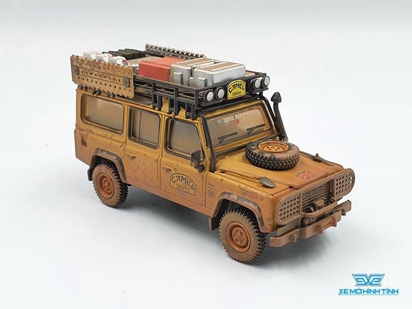 Xe Mô Hình Land Rover Defender 110 1989 Camel Trophy Winner Team UK RHD 1:64 MiniGT ( Vàng Bụi )