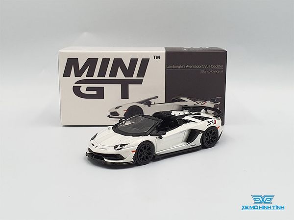 Xe Mô Hình Lamborghini Aventador SVJ Roadster 1:64 MiniGT ( Trắng )