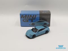 Xe Mô Hình Porsche Taycan Turbo S Frozen 1:64 MiniGT ( Xanh )