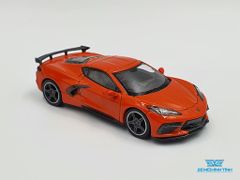 Xe Mô Hình Chevrolet Corvette Stingray 2020 Sebring Orange Tintcoat RHD 1:64 MiniGT (Cam)