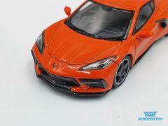 Xe Mô Hình Chevrolet Corvette Stingray 2020 Sebring Orange Tintcoat RHD 1:64 MiniGT (Cam)