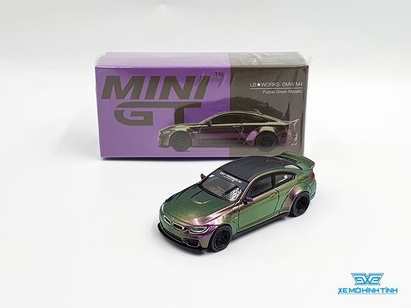 Xe Mô Hình LB*WORKS BMW M4 Purple Green Metallic LHD 1:64 MiniGT (Tím Biến Màu)