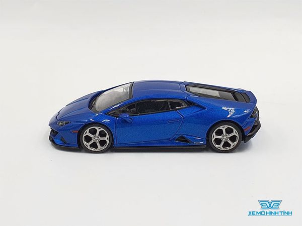 Xe Mô Hình Lamborghini Huracan EVO - Blu Eleos LHD 1:64 MiniGT (Xanh)