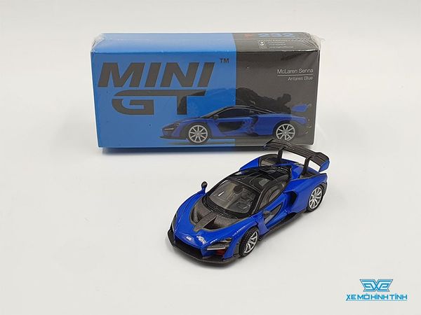 Xe Mô Hình McLaren Senna Antares Blue LHD 1:64 Mini GT (Xanh Đậm)
