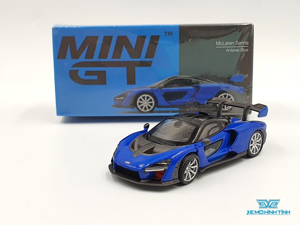 Xe Mô Hình McLaren Senna Antares Blue LHD 1:64 Mini GT (Xanh