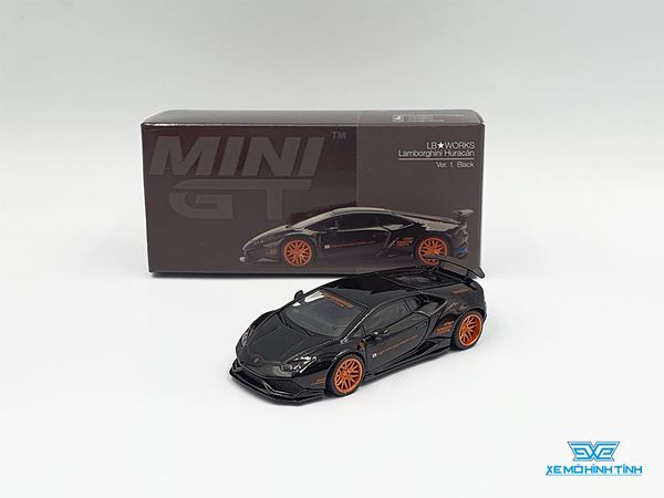 Xe Mô Hình Tĩnh LB*WORKS Lamborghini Huracan ver.1 - Black LHD 1:64 MiniGT (Đen)