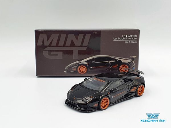 Xe Mô Hình Tĩnh LB*WORKS Lamborghini Huracan ver.1 - Black LHD 1:64 MiniGT (Đen)