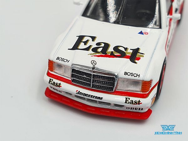 Xe Mô Hình Mercedes-Benz 190E 2.5-16 Evolution II #7 1991 Deutsche Tourenwagen Meisterschaft AMG-Mercedes 1:64 MiniGT (Trắng)