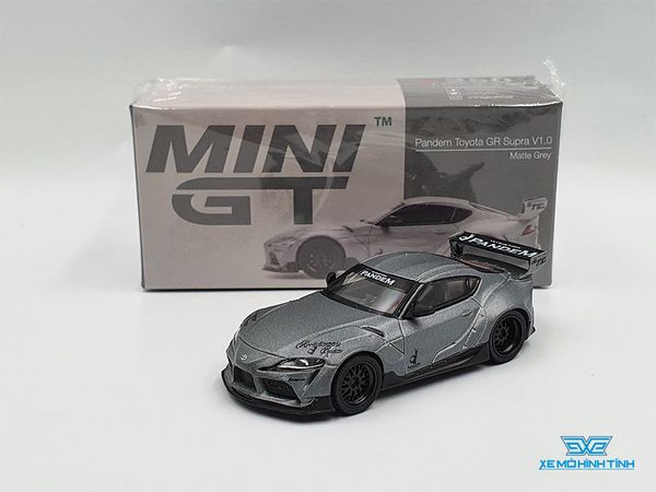 Xe Mô Hình Pandem Toyota GR Supra V1.0 1:64 MiniGT ( Xám Nhám )