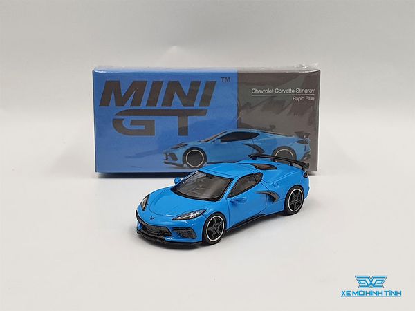 Xe Mô Hình Chevrolet Corvette Stingray Rapid RHD 1:64 MiniGT ( Xanh )