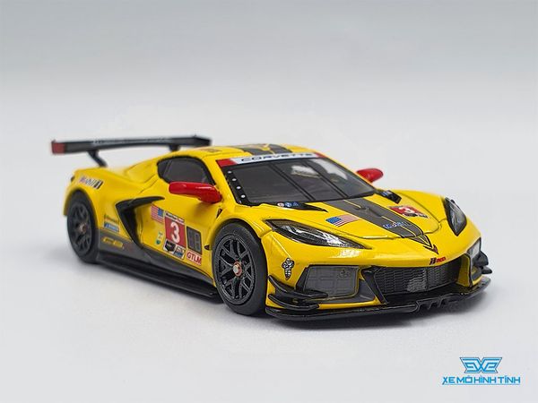 Xe Mô Hình Chevrolet Corvette C8.R #3 Corvette Racing 2020 IMSA 24 Hrs of Daytona LHD 1:64 MiniGT (Vàng)