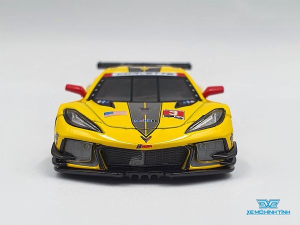 Xe Mô Hình Chevrolet Corvette C8.R #3 Corvette Racing 2020 IMSA 24 Hrs of Daytona LHD 1:64 MiniGT (Vàng)