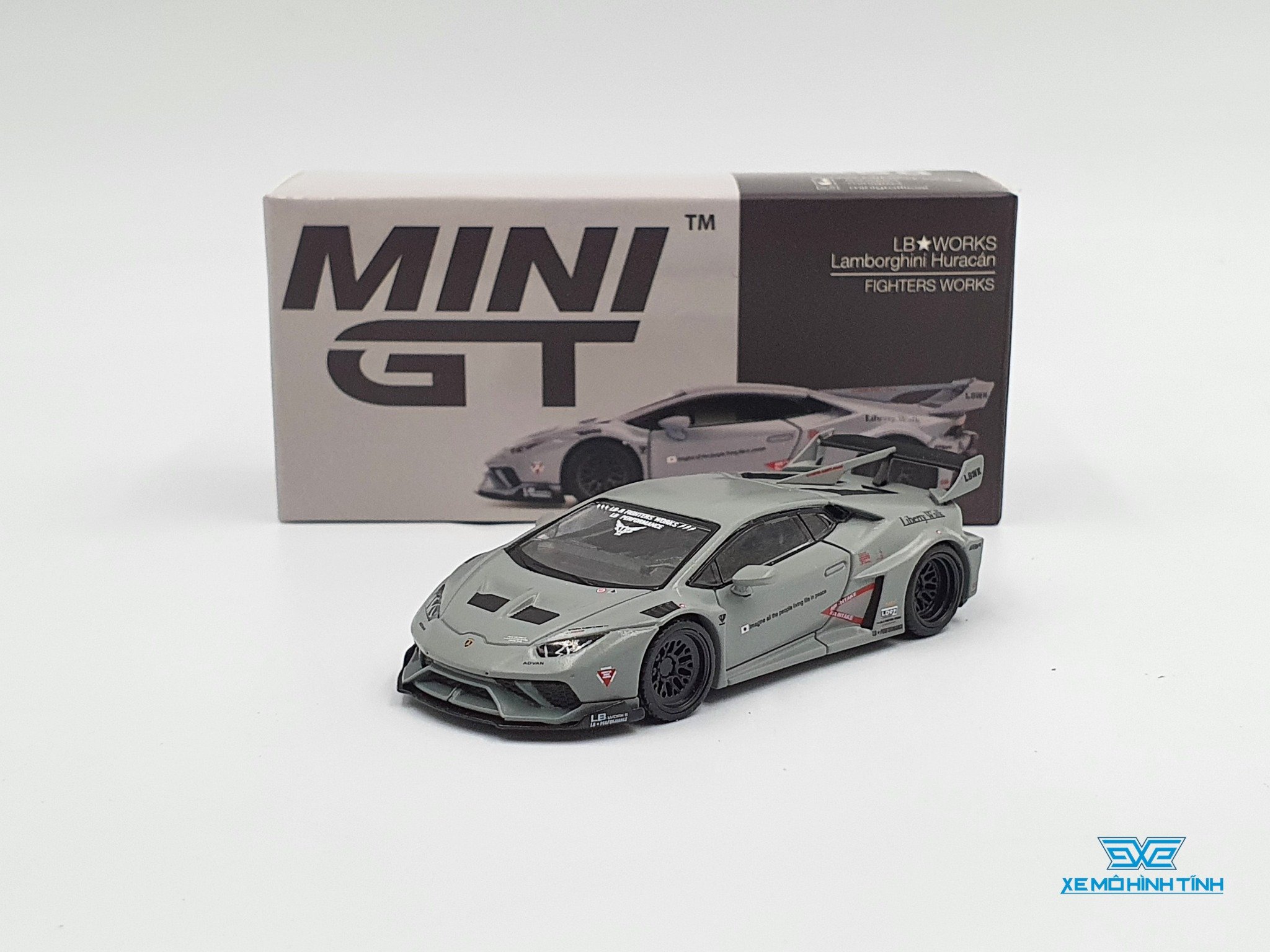 MINI GT Huracán FIGHTERS WORKS 1/64 ミニカー Xe Mô Hình Lamborghini Huracan LB*Works Fighters Works LHD 1