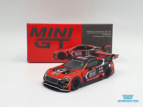 Xe Mô Hình Bentley Continental GT3 #5 CHAMPION 2018 Blancpain GT Asia RHD 1:64 MiniGT (Đỏ)