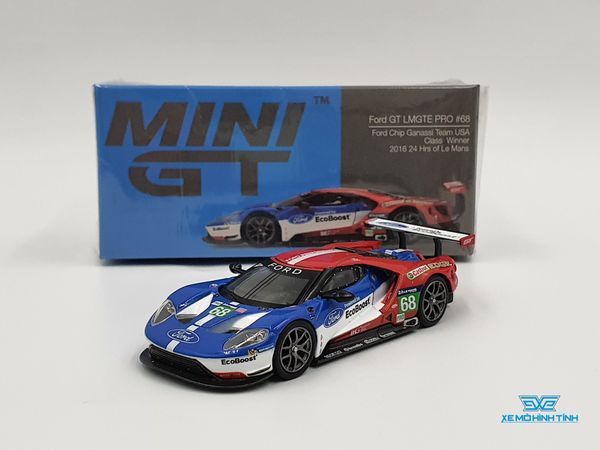 Xe Mô Hình Ford GT LMGTE PRO #86 2016 24Hrs of Le Mans Class Winner Ford Chip Ganassi Team USA 1:64 MiniGT ( Xanh )