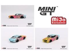 Xe Mô Hình Nissan Skyline Kenmeri Libety Walk LBWK KUMA RHD 1:64 MiniGT ( Xanh )