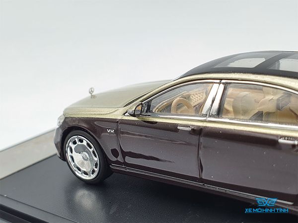 Xe Mô Hình Mercedes-Maybach S-Class 1:64 Master (Vàng Đồng Mui Đen)