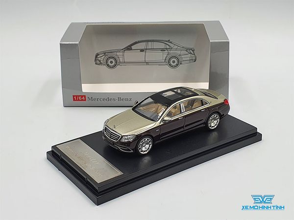 Xe Mô Hình Mercedes-Maybach S-Class 1:64 Master (Vàng Đồng Mui Đen)