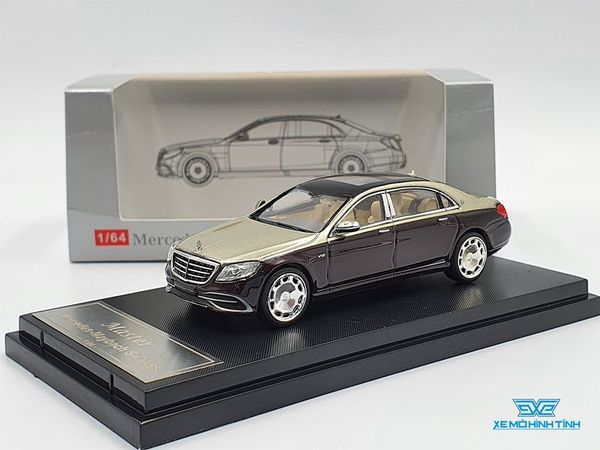 Xe Mô Hình Mercedes-Maybach S-Class 1:64 Master (Vàng Đồng Mui Đen)