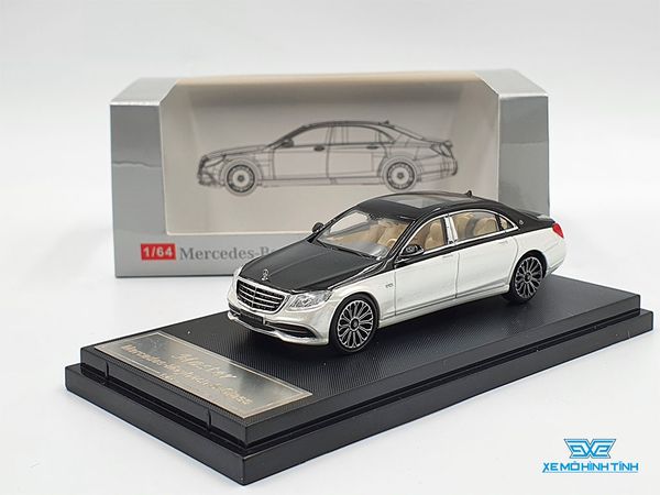 Xe Mô Hình Mercedes-Maybach S-Class 1:64 Master (Trắng Mui Đen)