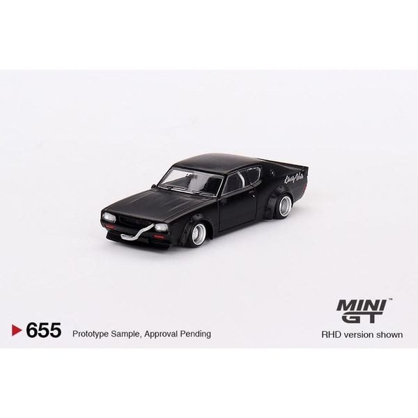 Xe mô hình NISSAN SKYLINE KENMERI LIBERTY WALK MATT BLACK RHD 1:64 MiniGT (Đen)