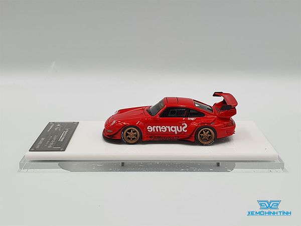 Xe Mô Hình Rauh-Welt Porsche 911 (993) Coupe Superme 1:64 Timothy&Pierre ( Đỏ Superme)