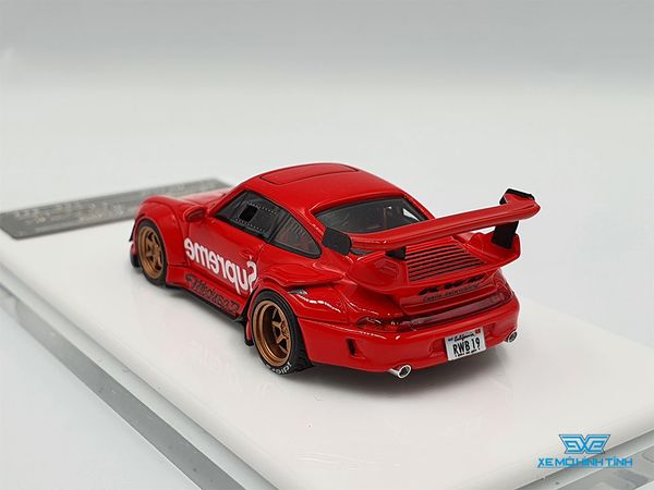 Xe Mô Hình Rauh-Welt Porsche 911 (993) Coupe Superme 1:64 Timothy&Pierre ( Đỏ Superme)