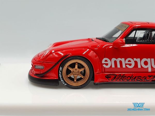 Xe Mô Hình Rauh-Welt Porsche 911 (993) Coupe Superme 1:64 Timothy&Pierre ( Đỏ Superme)