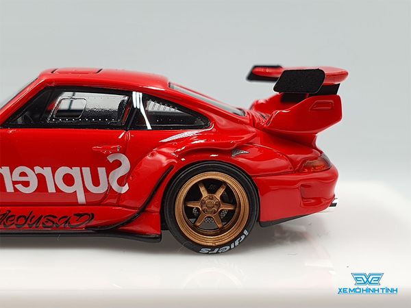 Xe Mô Hình Rauh-Welt Porsche 911 (993) Coupe Superme 1:64 Timothy&Pierre ( Đỏ Superme)