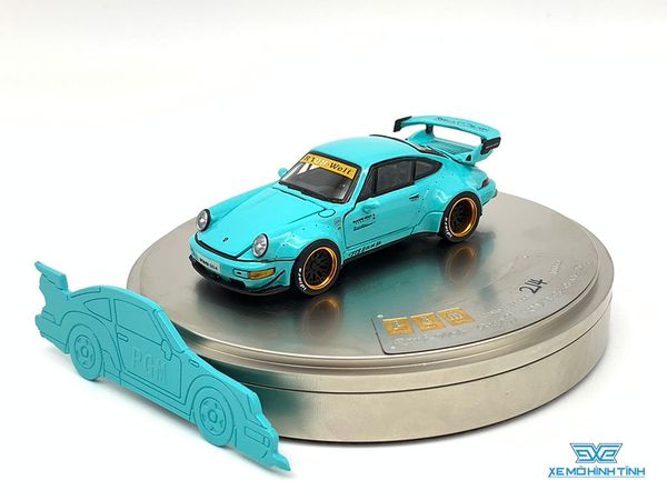 Xe Mô Hình Porsche Rauh-Welt Begriff RWB Limited 1000pcs 1:64 PGM ( Xanh Lá ) HỘP TRÒN