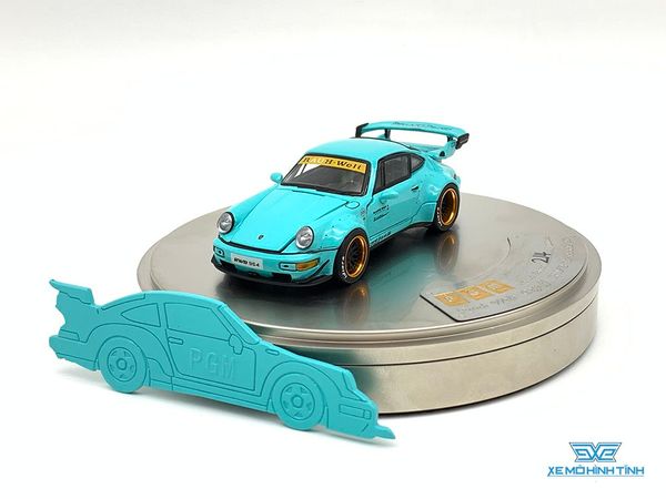 Xe Mô Hình Porsche Rauh-Welt Begriff RWB Limited 1000pcs 1:64 PGM ( Xanh Lá ) HỘP TRÒN