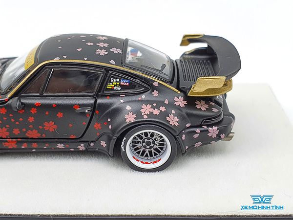 Xe Mô Hình Porsche 964 RWB Open 1:64 PGM Model Limited ( Đen-Sakura)