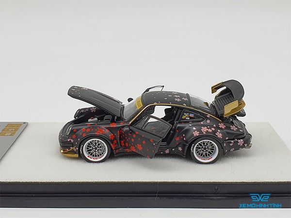 Xe Mô Hình Porsche 964 RWB Open 1:64 PGM Model Limited ( Đen-Sakura)