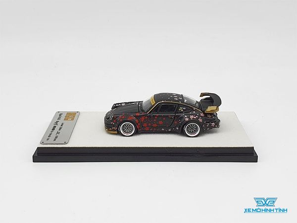 Xe Mô Hình Porsche 964 RWB Open 1:64 PGM Model Limited ( Đen-Sakura)