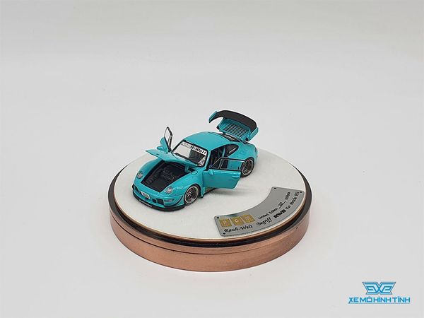 Xe Mô Hình Porsche 993 Rauh-Welt Begriff RWB Limited 999pcs 1:64 PGM ( Xanh Lá ) - Hộp Tròn