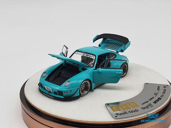 Xe Mô Hình Porsche 993 Rauh-Welt Begriff RWB Limited 999pcs 1:64 PGM ( Xanh Lá ) - Hộp Tròn