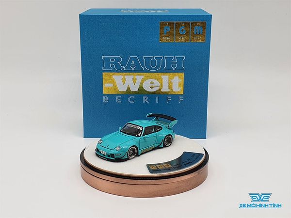 Xe Mô Hình Porsche 993 Rauh-Welt Begriff RWB Limited 999pcs 1:64 PGM ( Xanh Lá ) - Hộp Tròn