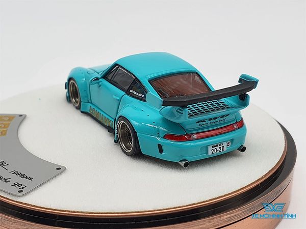 Xe Mô Hình Porsche 993 Rauh-Welt Begriff RWB Limited 999pcs 1:64 PGM ( Xanh Lá ) - Hộp Tròn