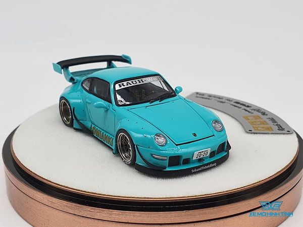 Xe Mô Hình Porsche 993 Rauh-Welt Begriff RWB Limited 999pcs 1:64 PGM ( Xanh Lá ) - Hộp Tròn