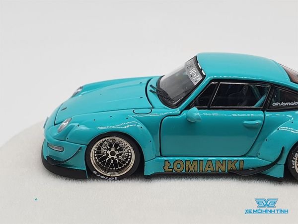 Xe Mô Hình Porsche 993 Rauh-Welt Begriff RWB Limited 999pcs 1:64 PGM ( Xanh Lá ) - Hộp Tròn