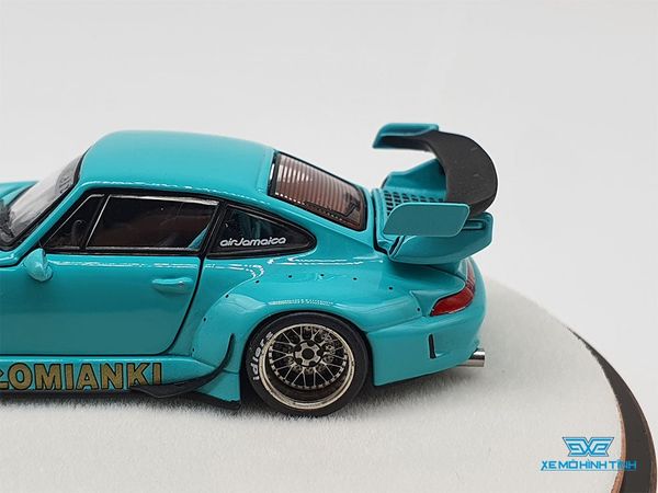 Xe Mô Hình Porsche 993 Rauh-Welt Begriff RWB Limited 999pcs 1:64 PGM ( Xanh Lá ) - Hộp Tròn