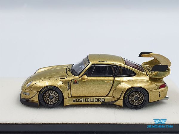 Xe Mô Hình Porsche 993 RWB Limited Đế Chữ Nhật 1:64 PGM ( Vàng )