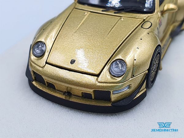 Xe Mô Hình Porsche 993 RWB Limited Đế Chữ Nhật 1:64 PGM ( Vàng )