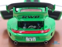 Xe Mô Hình Porsche RWB 993 Full Open 1:64 PGM ( Xanh Lá)