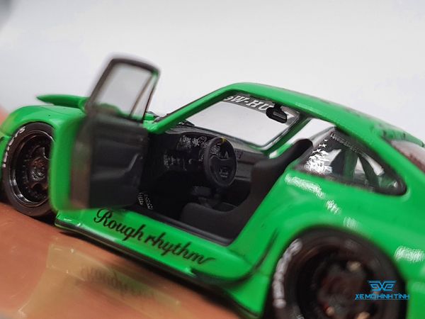 Xe Mô Hình Porsche RWB 993 Full Open 1:64 PGM ( Xanh Lá)