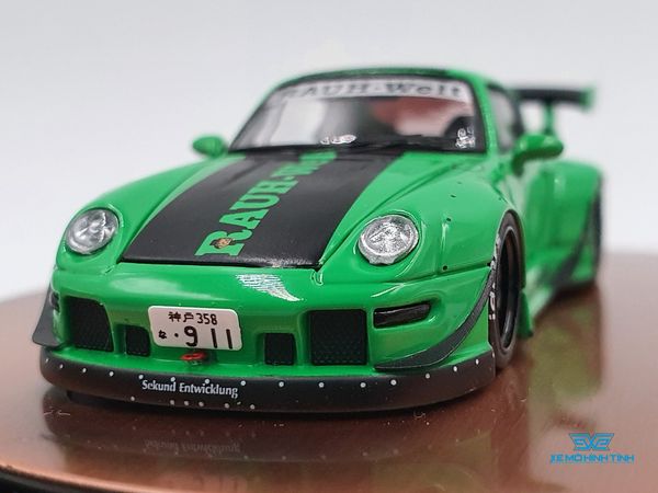 Xe Mô Hình Porsche RWB 993 Full Open 1:64 PGM ( Xanh Lá)