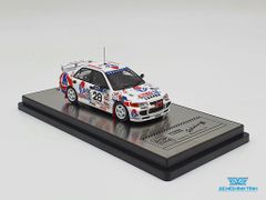 Xe Mô Hình Mitsubishi Lancer Evolution III #28 Hong Kong - Beijing 555 Rally 1996 1:64 Inno Model ( Trắng )