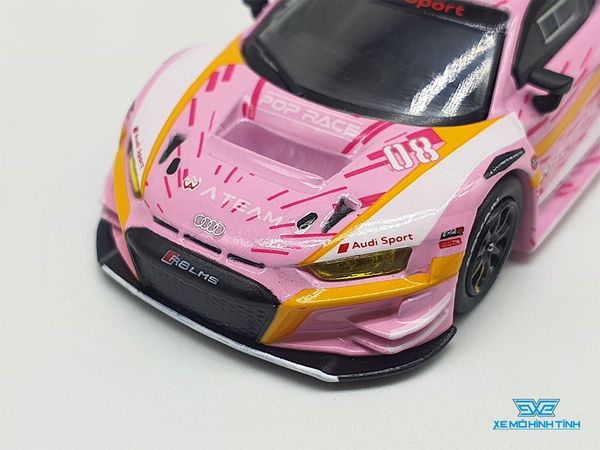 Xe Mô Hình Audi R8 LMS Production Model Custom Type-08 X Works R8 1:64 Pop Race ( Hồng )