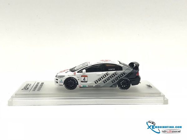 Xe Mô Hình Honda Civic Type-R FD2 #4 ''BRIDE'' Magen Power Cup Civic One Make Race 2012 1:64 Inno Model ( Trắng )