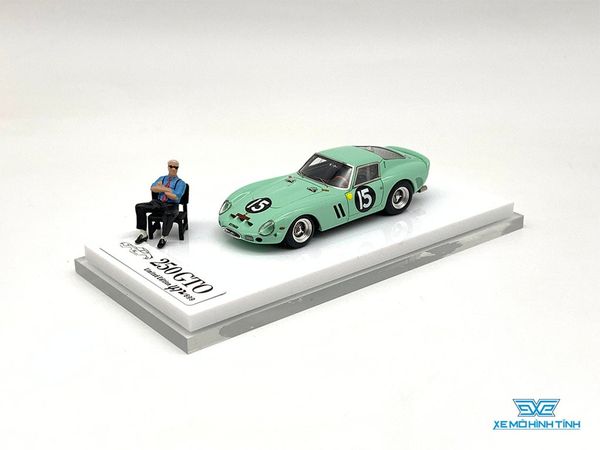 Xe Mô Hình Ferrari 250GTO + Figure 1:64 JEC ( Xanh Bạc Hà )